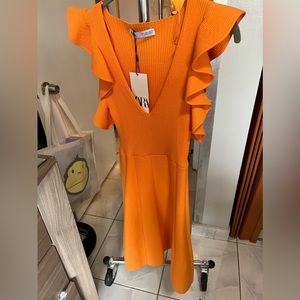 Zara orange dress size small
